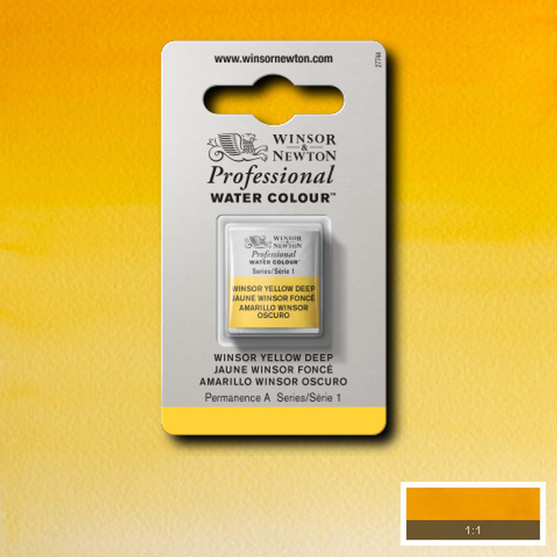 Winsor Yellow Deep – Winsor&Newton Professional Watercolour – Halvkopp