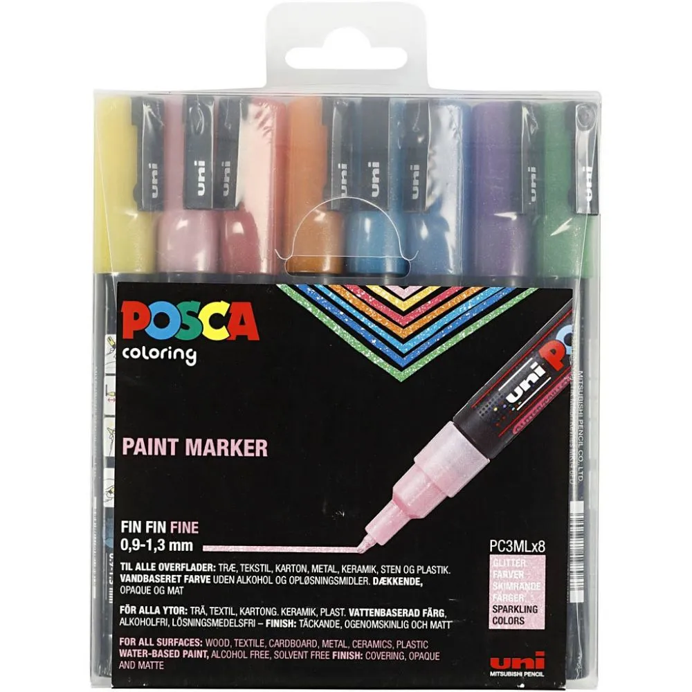 Posca Marker Glitter Set Paket 0,9-1,3mm