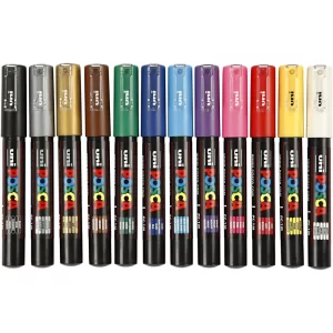 Posca Marker set med 12 pennor 0,7mm