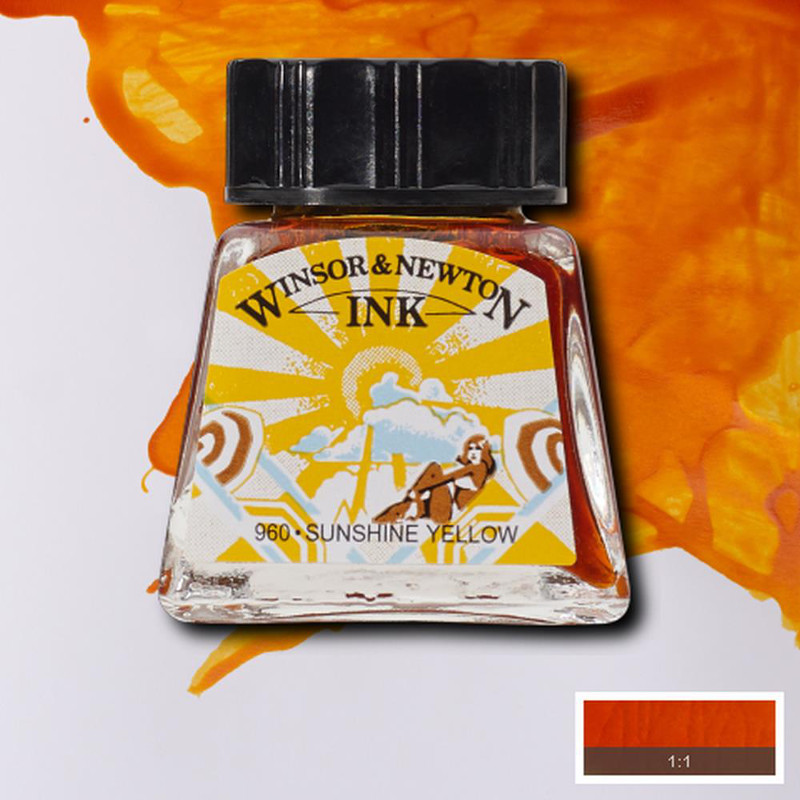 Winsor Newton Ink Sunshine Yellow 14 ml