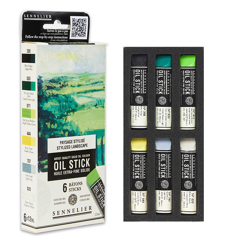 Sennelier Oil Sticks Stylized Landscape