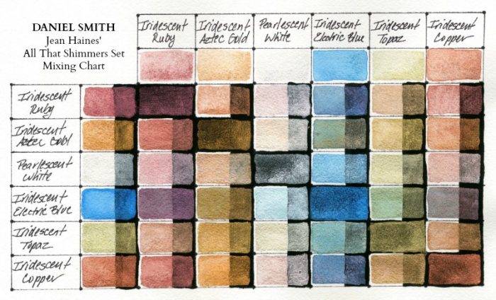 Jean Haines All That Shimmers Watercolor Set Färgkarta