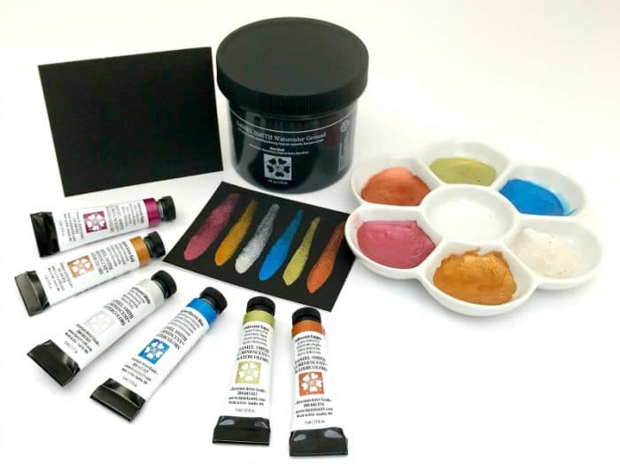 Jean Haines All That Shimmers Watercolor Set Prov På Svart
