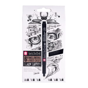 Pigma Micron Black Edition – Set med 6 pennor och tillhörande fodral