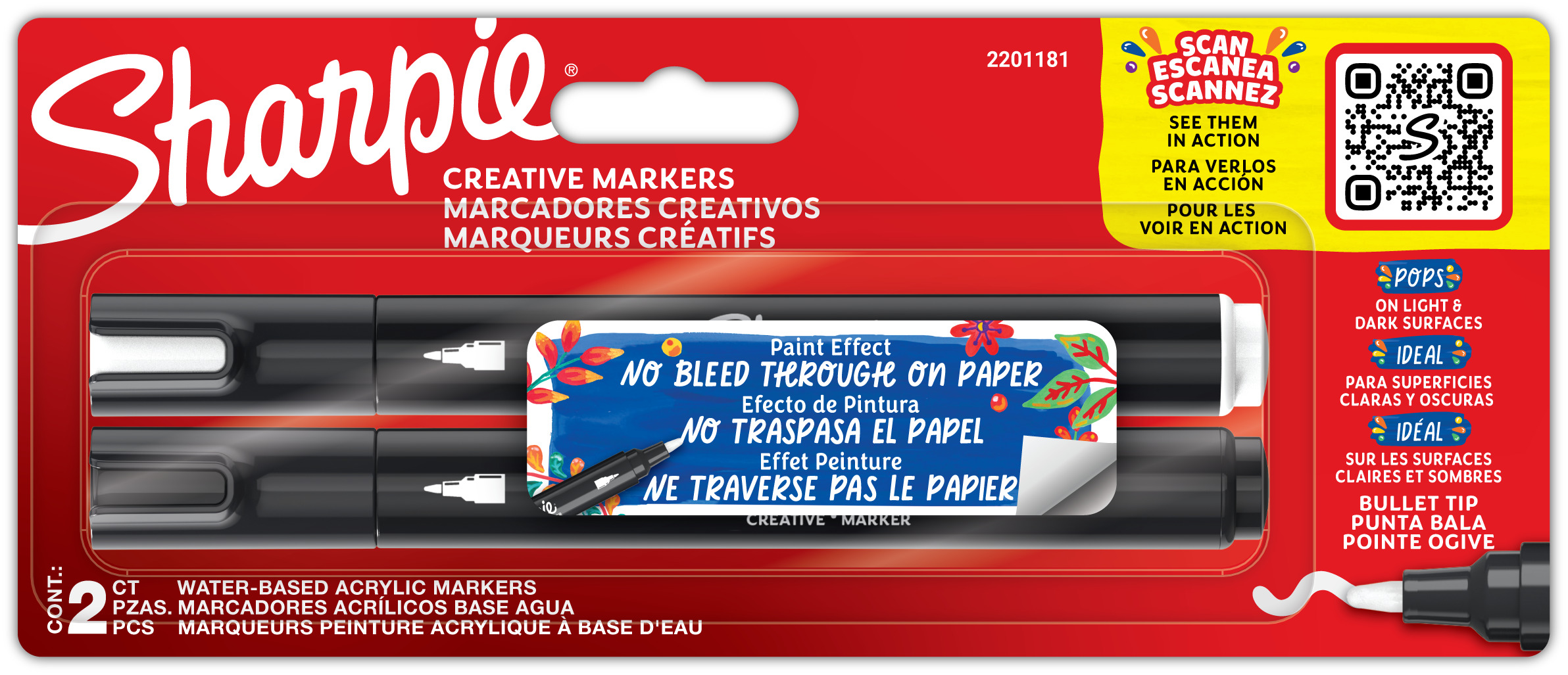 Sharpie Creative Acrylic Marker svart och vit Sharpie Creative Acrylic Marker svart och vit