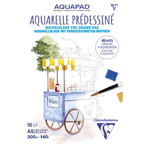 Akvarellblock Prédessiné